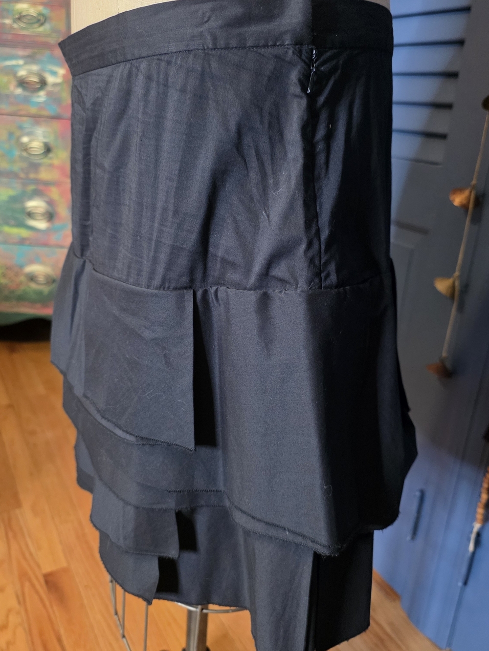Women's Black Layered Ruffle Mini Skirt - Picture 2 of 9